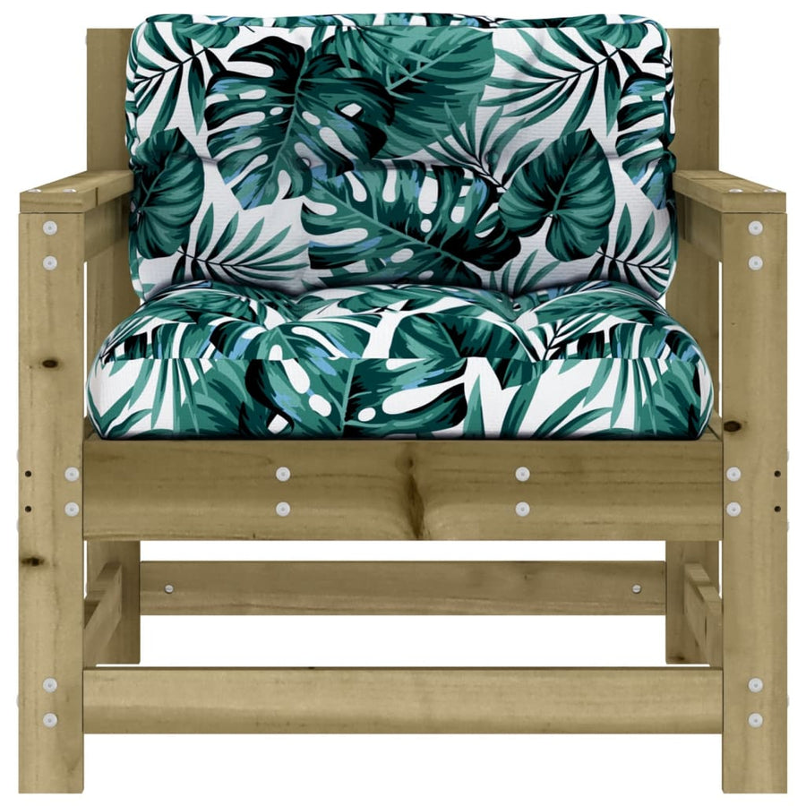 Tuinstoelen 2 St Met Kussens Geïmpregneerd Grenenhout Naturel geïmpregneerd amchair