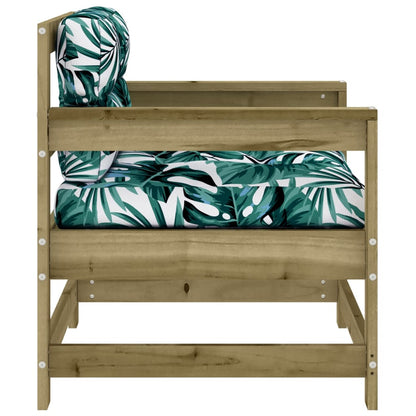 Tuinstoelen 2 St Met Kussens Geïmpregneerd Grenenhout Naturel geïmpregneerd amchair
