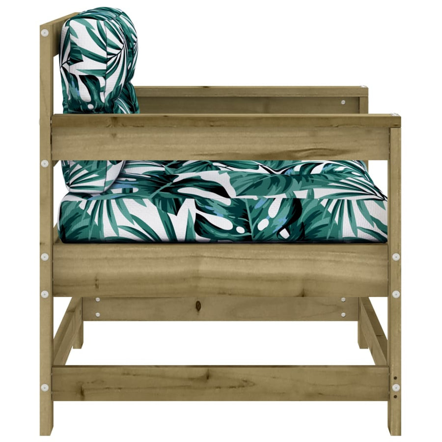 Tuinstoelen 2 St Met Kussens Geïmpregneerd Grenenhout Naturel geïmpregneerd amchair