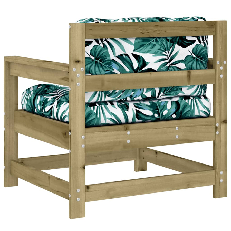 Tuinstoelen 2 St Met Kussens Geïmpregneerd Grenenhout Naturel geïmpregneerd amchair