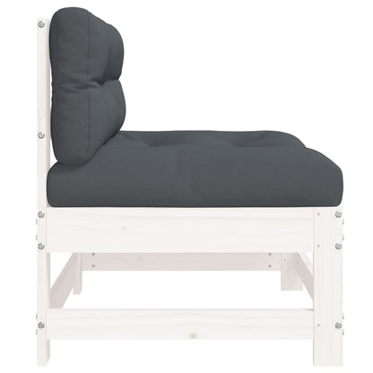 Middenbanken Met Kussens 2 St Massief Grenenhout Wit Wit grenenhout 2x midden