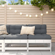 Modulaire tuinbank massief grenenhout wit 2 stuks