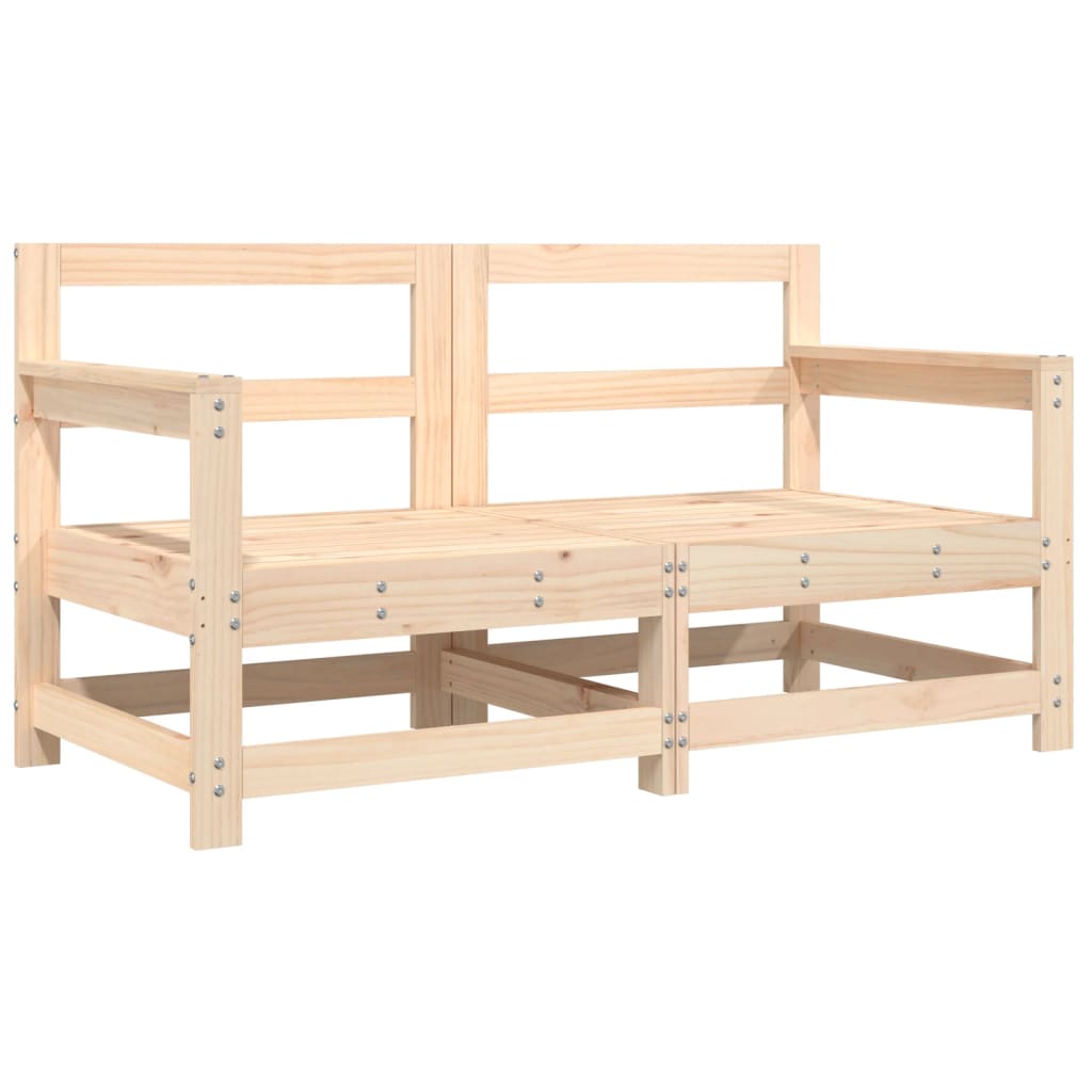 Tuinstoelen 2 St Met Kussens Massief Grenenhout Natuurlijk grenenhout Tweezitsbank