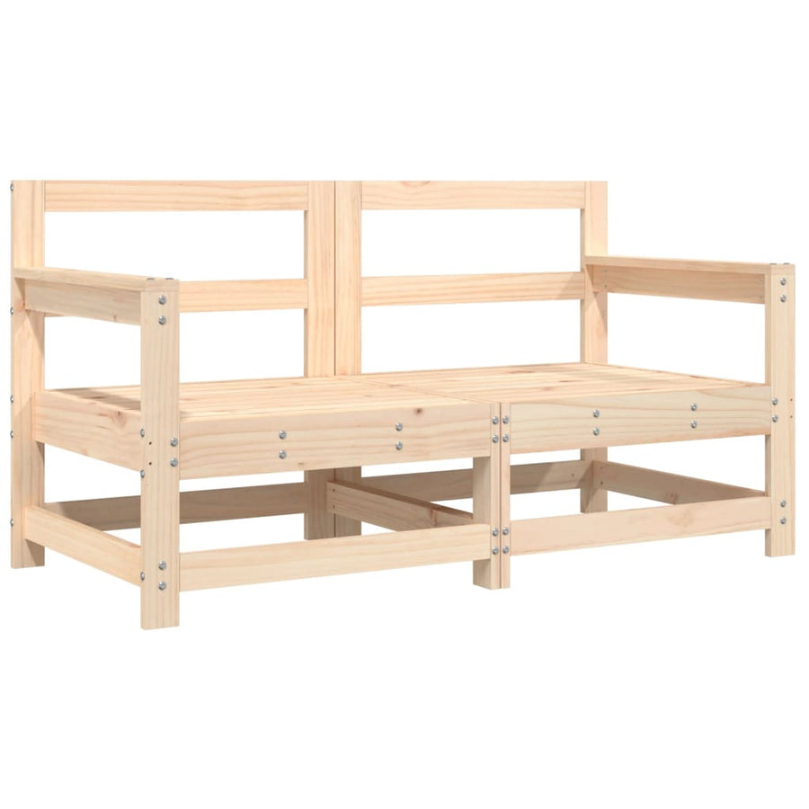Tuinstoelen 2 St Met Kussens Massief Grenenhout Natuurlijk grenenhout Tweezitsbank