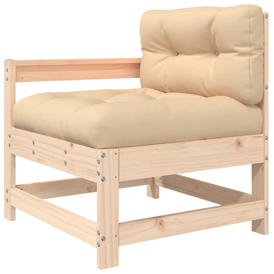 Tuinstoelen 2 St Met Kussens Massief Grenenhout Natuurlijk grenenhout Tweezitsbank