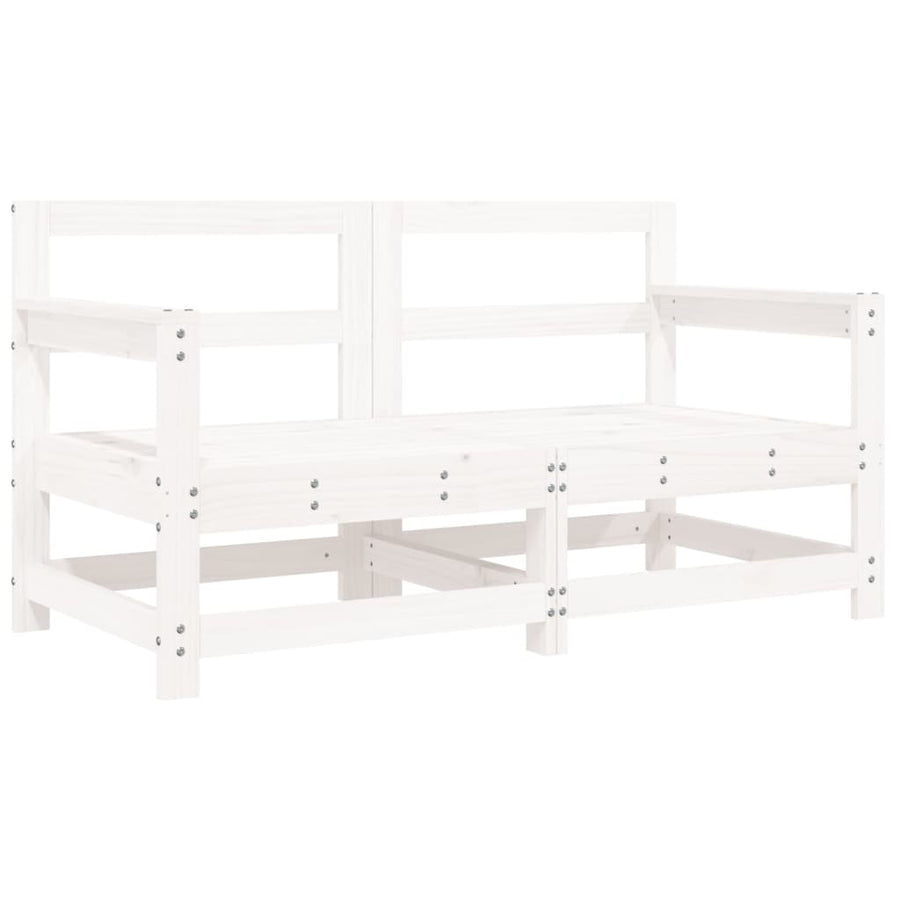 Tuinstoelen Met Kussens 2 St Massief Grenenhout Wit Wit grenenhout Tweezitsbank