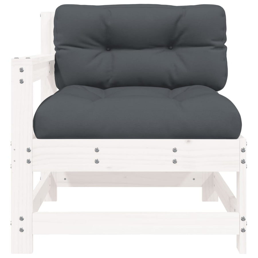 Tuinstoelen Met Kussens 2 St Massief Grenenhout Wit Wit grenenhout Tweezitsbank