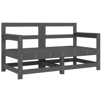 Tuinstoelen 2 St Met Kussens Massief Grenenhout Grijs Grijs grenenhout Tweezitsbank
