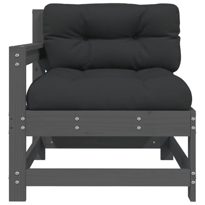 Tuinstoelen 2 St Met Kussens Massief Grenenhout Grijs Grijs grenenhout Tweezitsbank