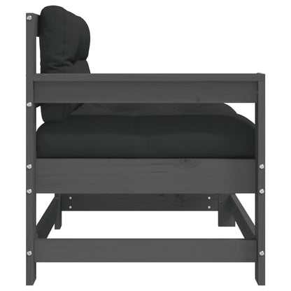 Tuinstoelen 2 St Met Kussens Massief Grenenhout Grijs Grijs grenenhout Tweezitsbank
