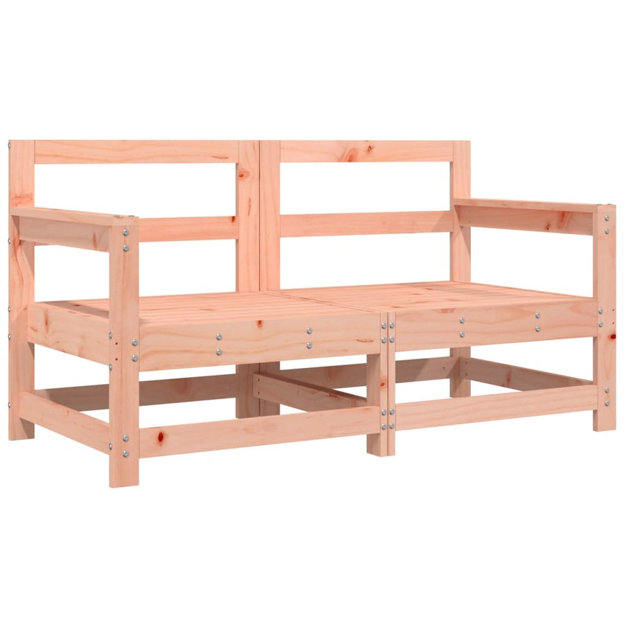 Tuinstoelen 2 St Met Kussens Massief Douglashout Natuurlijk douglashout Tweezitsbank