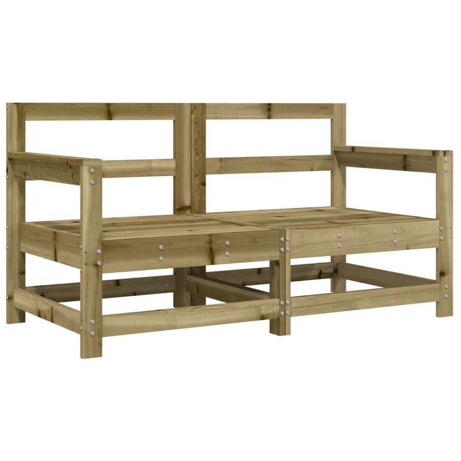 Tuinstoelen 2 St Met Kussens Geïmpregneerd Grenenhout Naturel geïmpregneerd Tweezitsbank