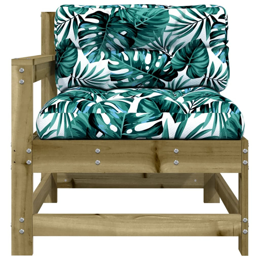 Tuinstoelen 2 St Met Kussens Geïmpregneerd Grenenhout Naturel geïmpregneerd Tweezitsbank