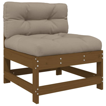 3-delige Loungeset met kussens massief hout honingbruin
