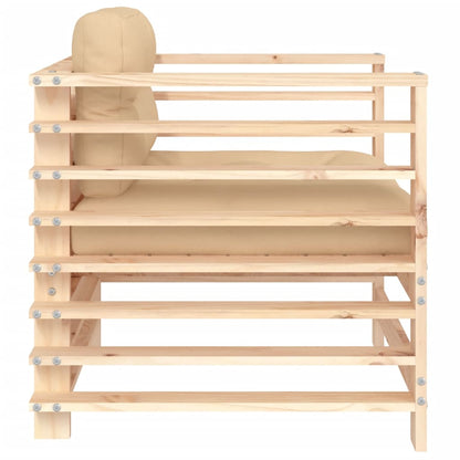 Tuinen 2 St Met Kussens Massief Grenenhout Natuurlijk grenenhout Stoel