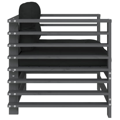 Tuinen 2 St Met Kussens Massief Grenenhout Grijs Grijs grenenhout Stoel