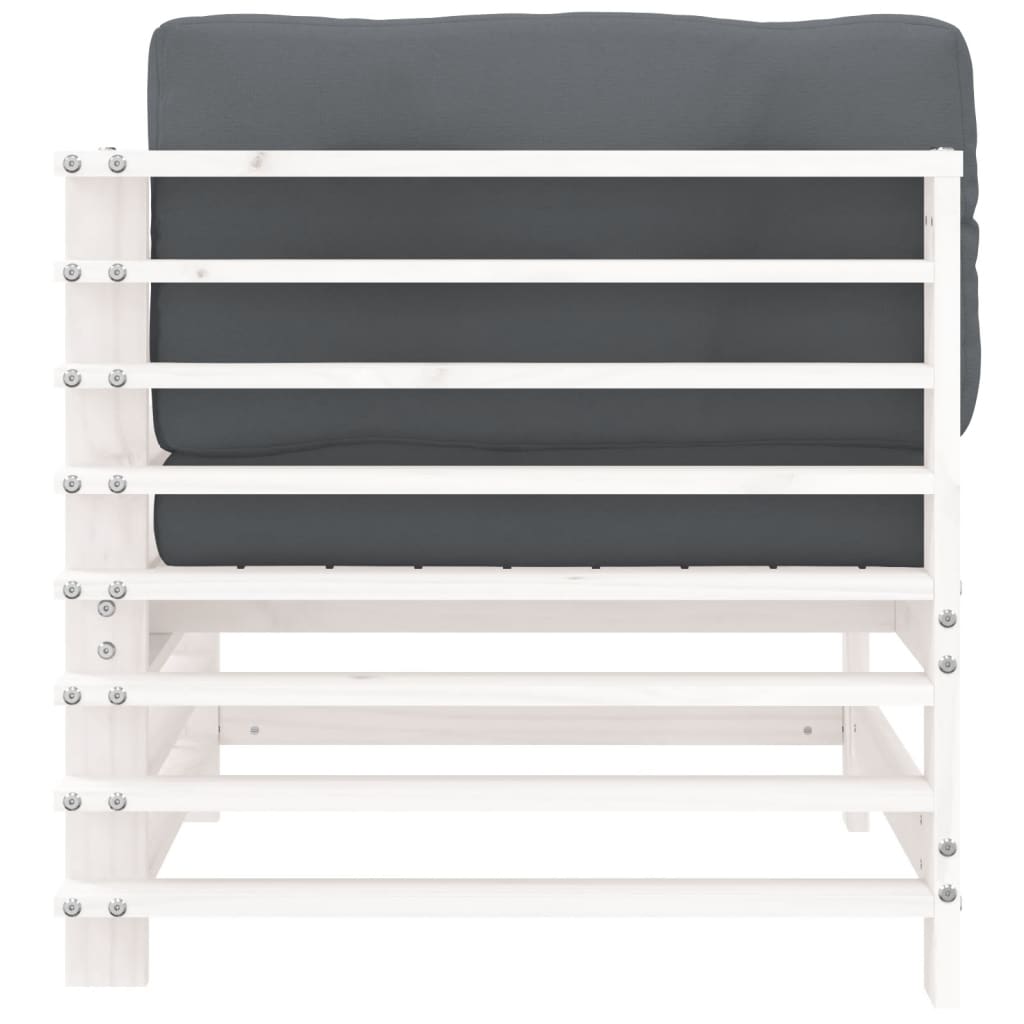 Hoekbanken 2 St Met Kussens Massief Grenenhout Wit Wit grenenhout 2x hoek