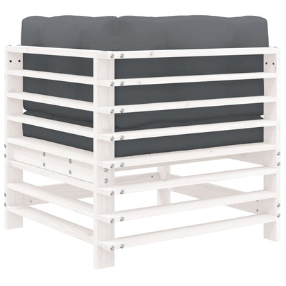 Hoekbanken 2 St Met Kussens Massief Grenenhout Wit Wit grenenhout 2x hoek