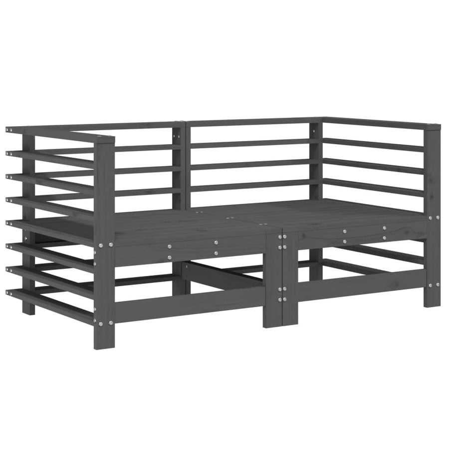 Hoekbanken 2 St Met Kussens Massief Grenenhout Grijs Grijs grenenhout 2x hoek