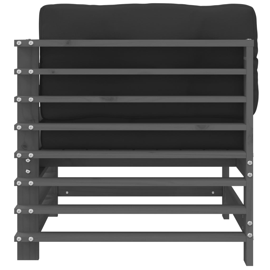 Hoekbanken 2 St Met Kussens Massief Grenenhout Grijs Grijs grenenhout 2x hoek