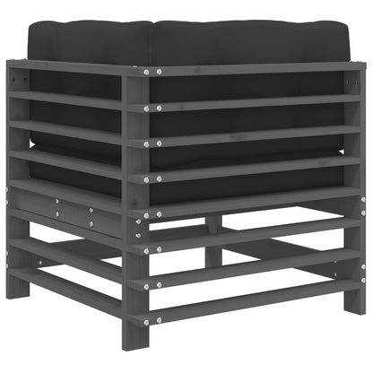 Hoekbanken 2 St Met Kussens Massief Grenenhout Grijs Grijs grenenhout 2x hoek