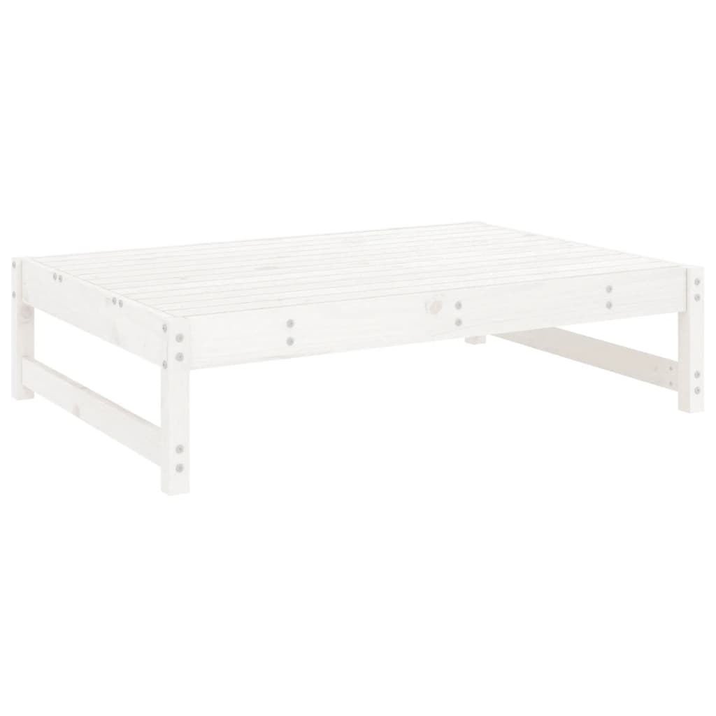 Tuinvoetenbank 20X80 Cm Massief Grenenhout Wit Wit grenenhout Voetensteun