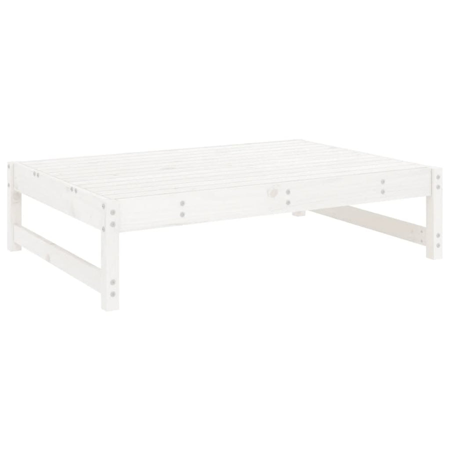 Tuinvoetenbank 20X80 Cm Massief Grenenhout Wit Wit grenenhout Voetensteun