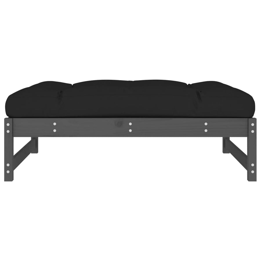 Tuinvoetenbank 20X80 Cm Massief Grenenhout Grijs Grijs grenenhout Voetensteun