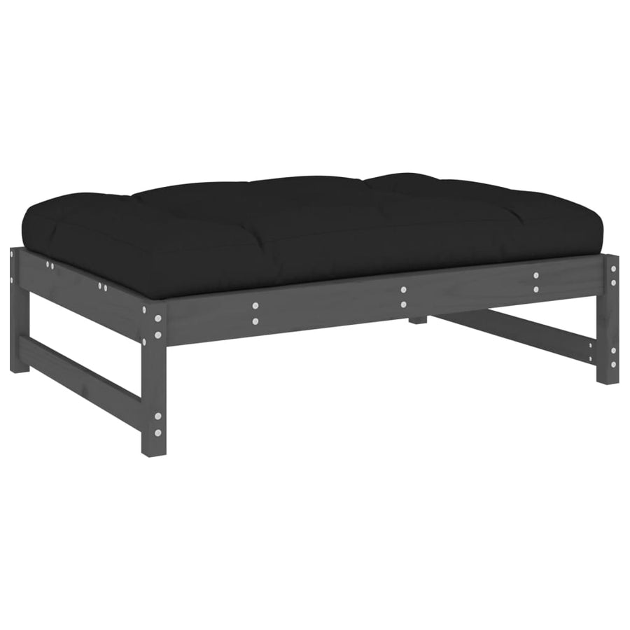 Tuinvoetenbank 20X80 Cm Massief Grenenhout Grijs Grijs grenenhout Voetensteun