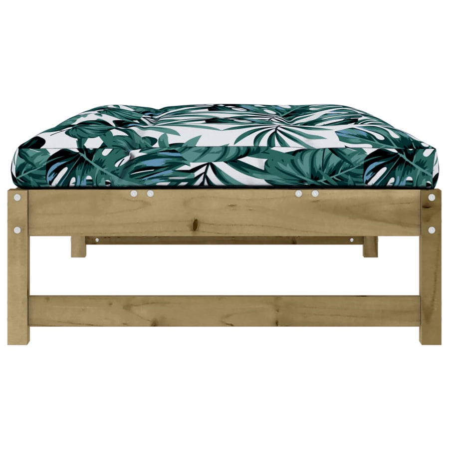 Tuinvoetenbank 20X80 Cm Geïmpregneerd Grenenhout Bruin Voetensteun