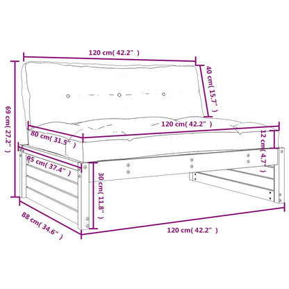 Middenbank 120x80 cm massief grenenhout