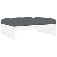 Tuinvoetenbank 20X80 Cm Massief Grenenhout Wit Wit grenenhout Voetensteun