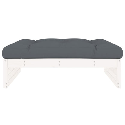 Tuinvoetenbank 20X80 Cm Massief Grenenhout Wit Wit grenenhout Voetensteun
