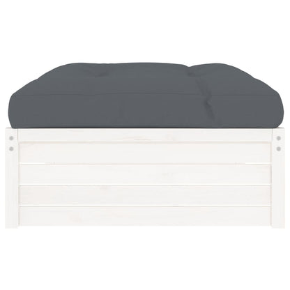 Tuinvoetenbank 20X80 Cm Massief Grenenhout Wit Wit grenenhout Voetensteun