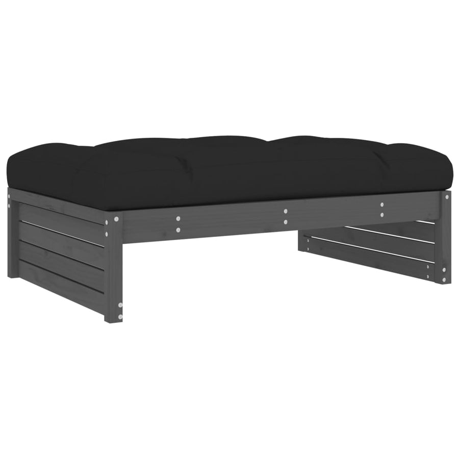 Tuinvoetenbank 20X80 Cm Massief Grenenhout Grijs Grijs grenenhout Voetensteun