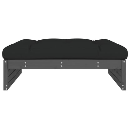 Tuinvoetenbank 20X80 Cm Massief Grenenhout Grijs Grijs grenenhout Voetensteun