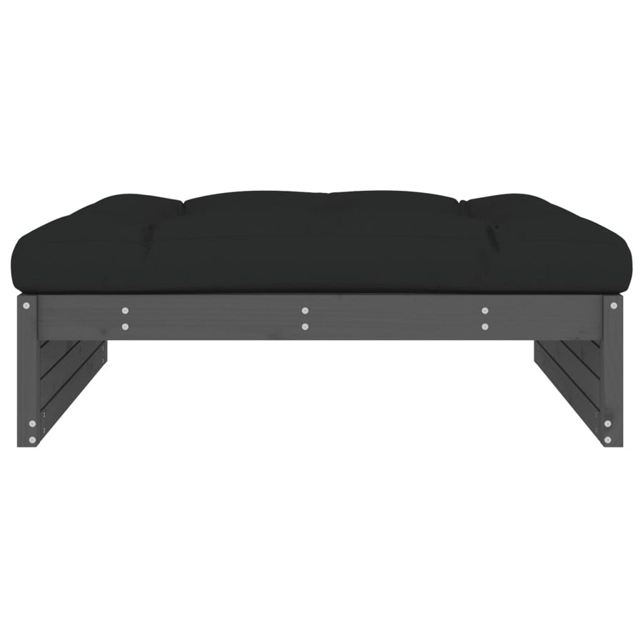 Tuinvoetenbank 20X80 Cm Massief Grenenhout Grijs Grijs grenenhout Voetensteun