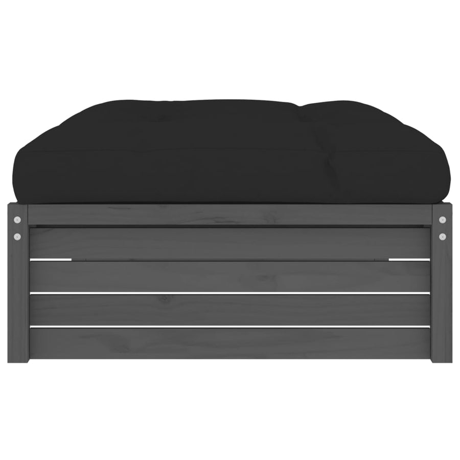 Tuinvoetenbank 20X80 Cm Massief Grenenhout Grijs Grijs grenenhout Voetensteun