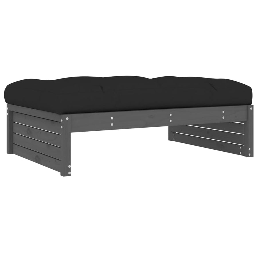Tuinvoetenbank 20X80 Cm Massief Grenenhout Grijs Grijs grenenhout Voetensteun