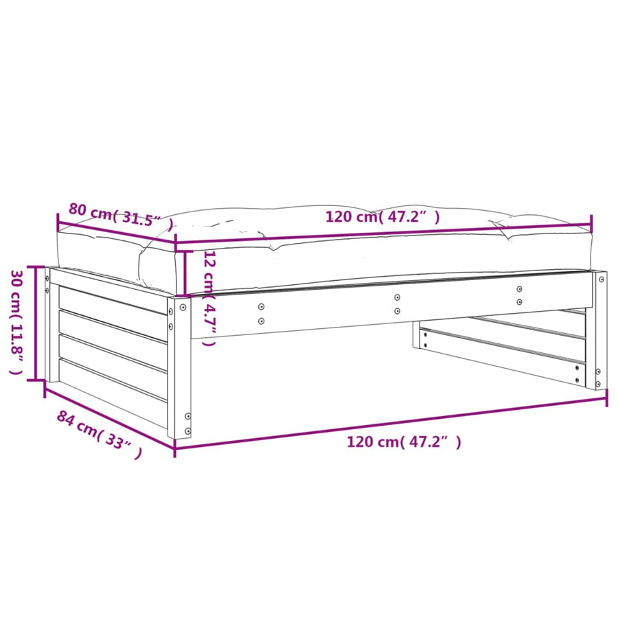 Tuinvoetenbank 20X80 Cm Massief Grenenhout Honingbruin Honingbruin grenenhout Voetensteun