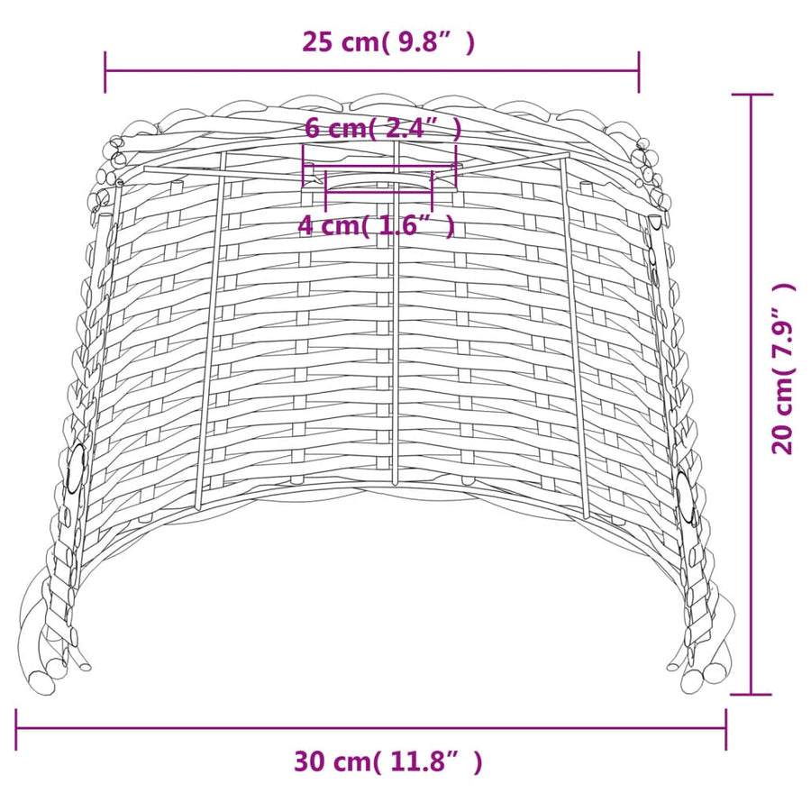 Plafondlampenkap Ø30X20 Cm Wicker Wit