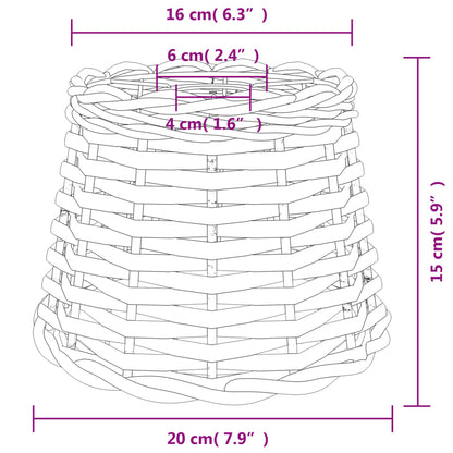 Plafondlampenkap Ø20X15 Cm Wicker Bruin