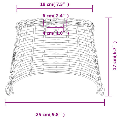 Plafondlampenkap Ø25X17 Cm Wicker Bruin