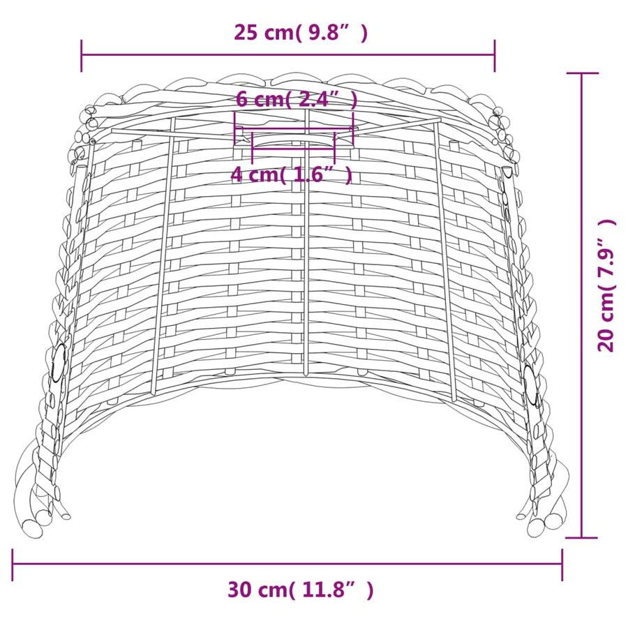 Plafondlampenkap Ø30X20 Cm Wicker Bruin