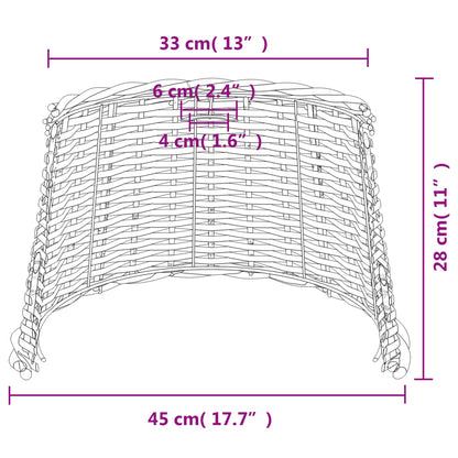Plafondlampenkap Ø45X28 Cm Wicker Bruin
