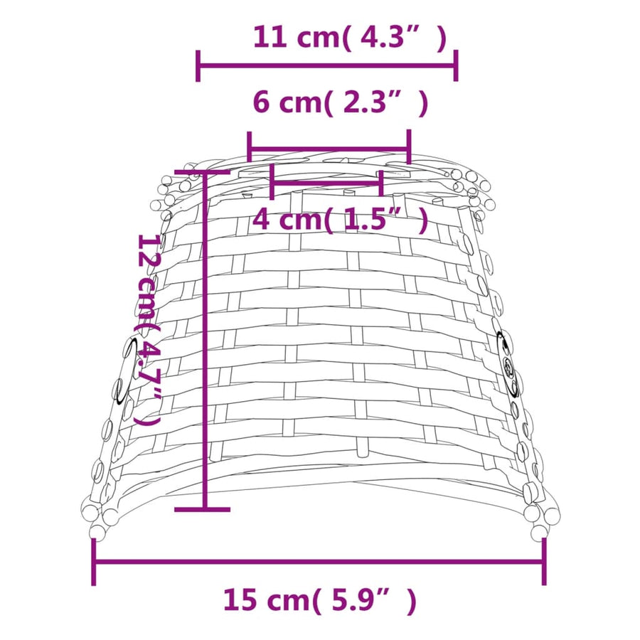 Lampenkap Ø15X12 Cm Wicker Wit