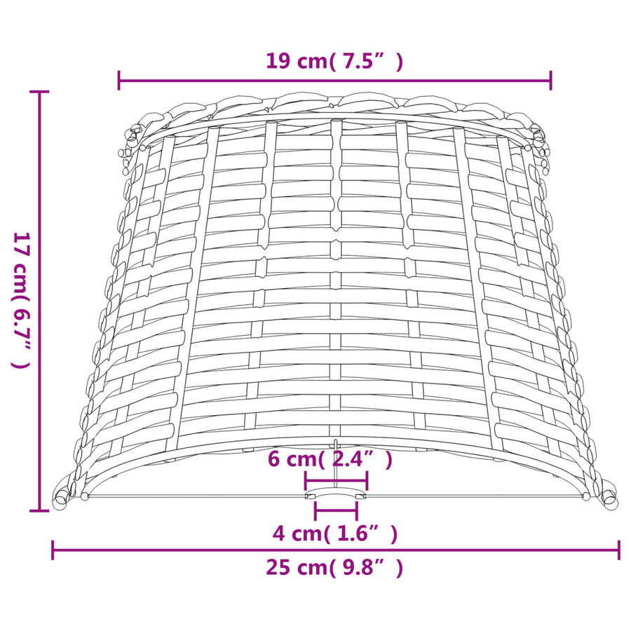 Lampenkap Ø25X17 Cm Wicker Ø 25 x 17 cm Wit