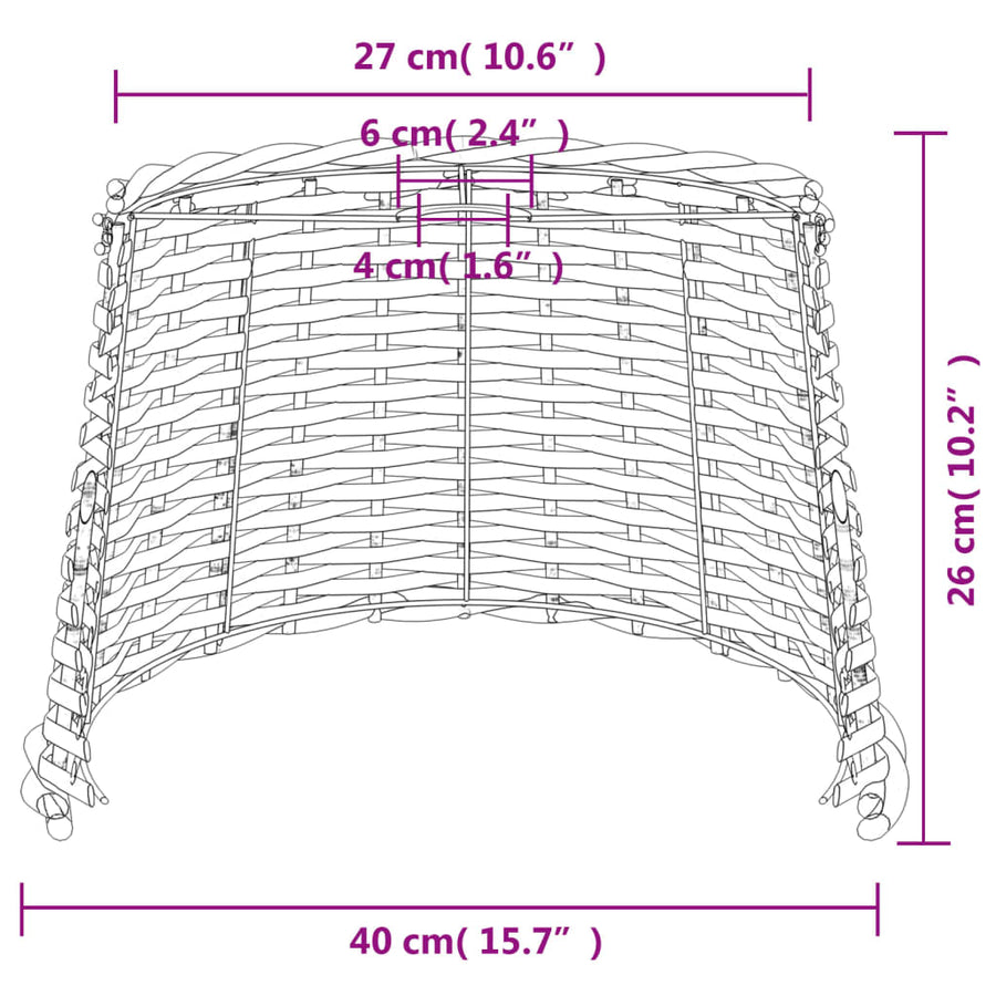Lampenkap Ø40X26 Cm Wicker Wit