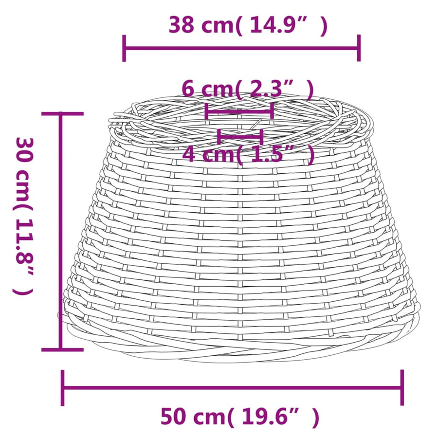 Lampenkap Ø50X30 Cm Wicker Wit