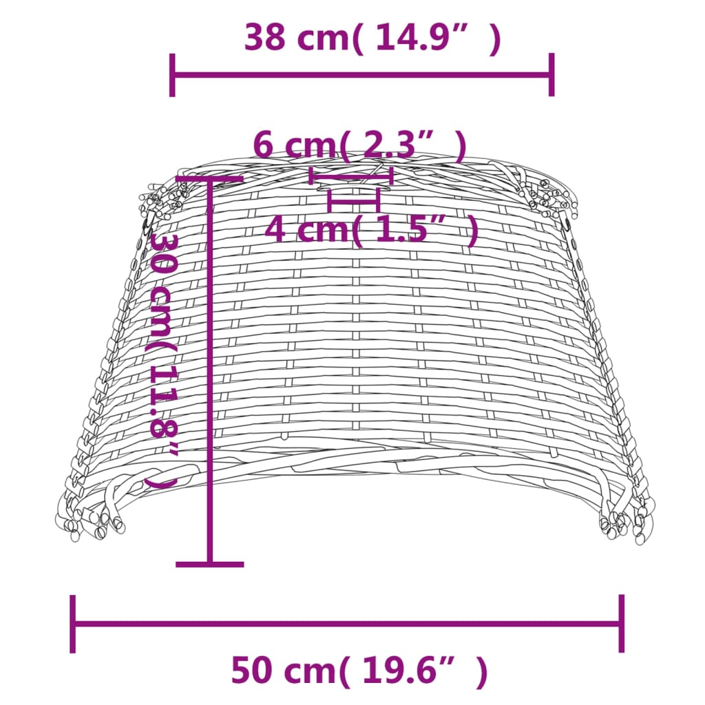 Lampenkap Ø50X30 Cm Wicker Wit